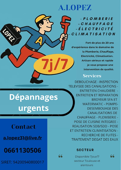Ei A.lopez Plomberie Plombier à Villeneuve-Tolosane