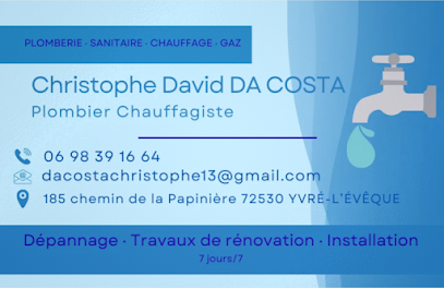 Da Costa Christophe David, Plombier à Yvré-l'Évêque